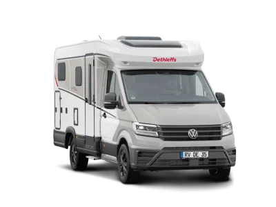 Dethleffs Globebus Teilintegrierter von vorne mit markanter Frontpartie