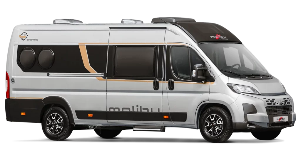Malibu Comfort Campervan von der Seite mit markanten Fenstern